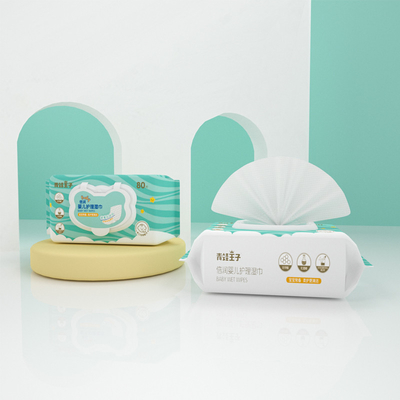 Het organische 80 PCs-Beschikbare Schoonmakende Natte de Babyweefsel van het Baby Zuivere Water veegt af