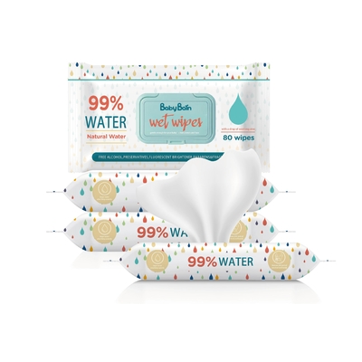 Het beschikbare Zachte Eco-Natte Babywater veegt Schoonmakende 80PCS-Zakkenoem GSM af afveegt