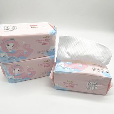 De kosmetische 100%-van het Katoenen Droge de Handdoekmake-up Handdoek Beschikbare Gezicht veegt 80pcs af