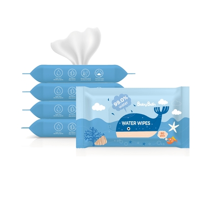 80PCS de zuivere Natte Water Organische Baby veegt Biologisch afbreekbare niet Geweven Stof Unscented af