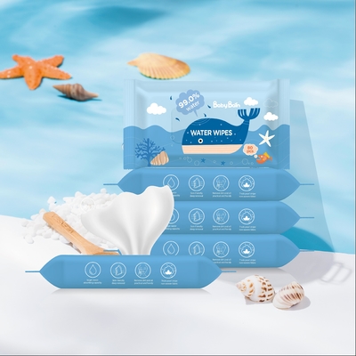 80PCS de zuivere Natte Water Organische Baby veegt Biologisch afbreekbare niet Geweven Stof Unscented af