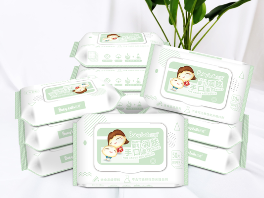 Van de het Lichaams Organische Douane van de fabrieks het Directe Verkoop Beschikbare het Embleemhand het reinigen Baby Nat veegt Schoonmaken met vrije steekproeven af