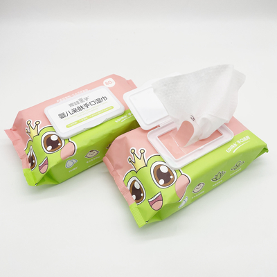 Veegt de Spunlaced Niet-geweven Baby 80 PCs af het Biologisch afbreekbare Schoonmakende Organische Water afveegt