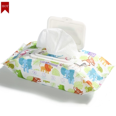 De baby veegt Natuurlijke Organische Gevoelige Flushable 80pcs het Natte af Weefsel afveegt