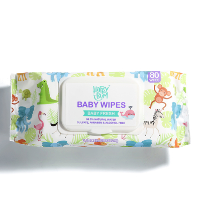 De baby veegt Natuurlijke Organische Gevoelige Flushable 80pcs het Natte af Weefsel afveegt