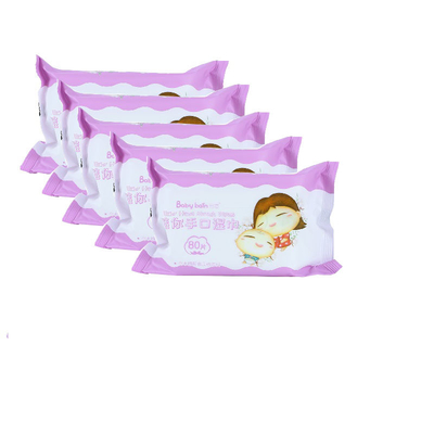 Het beschikbare Natte Water veegt het Kleine Zuivere 80pcs Pak van Verpakkingsspunlace af