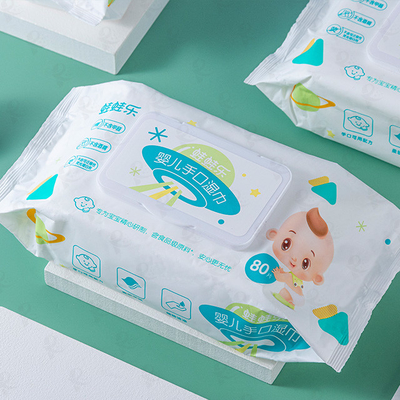 Het beschikbare Natte Water veegt het Kleine Zuivere 80pcs Pak van Verpakkingsspunlace af