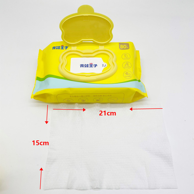 Baby van het Weefsel Biologisch afbreekbare Flushable van de installatiestof veegt de Natte Vrije Geur af
