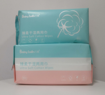 De kosmetische 100%-van het Katoenen Droge de Handdoekmake-up Handdoek Beschikbare Gezicht veegt 80pcs af