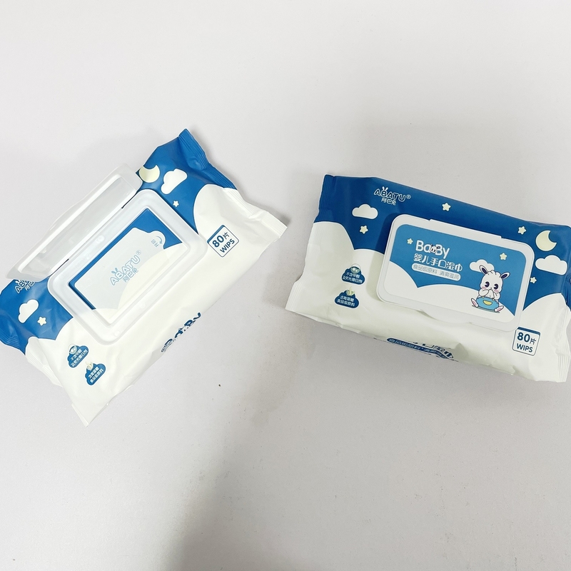 Pasgeboren Natte Baby veegt de Op basis van water van douanelogo fragrance free bamboo flushable Tiusse af
